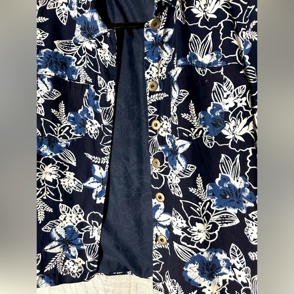 Sara Studio Pretty Blue White Floral Jacket/Blazer Size Large EUC - Picture 10 of 15
